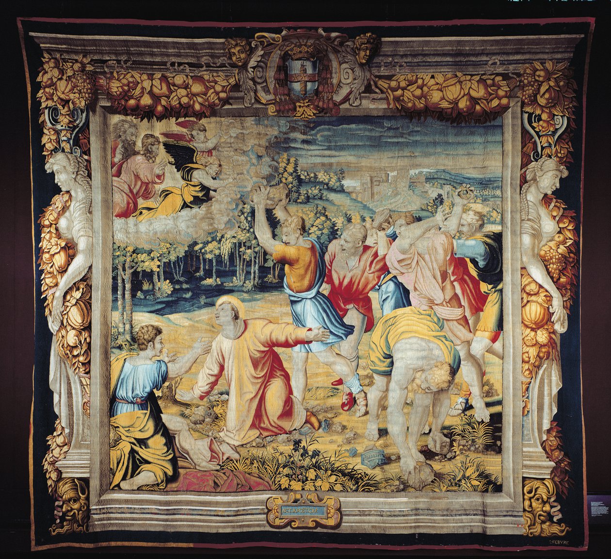 St. Stephen, vevd på Louvre-verkstedet til Jean Lefevre, 1655-61 (teppe) av Raffaello Sanzio Raphael