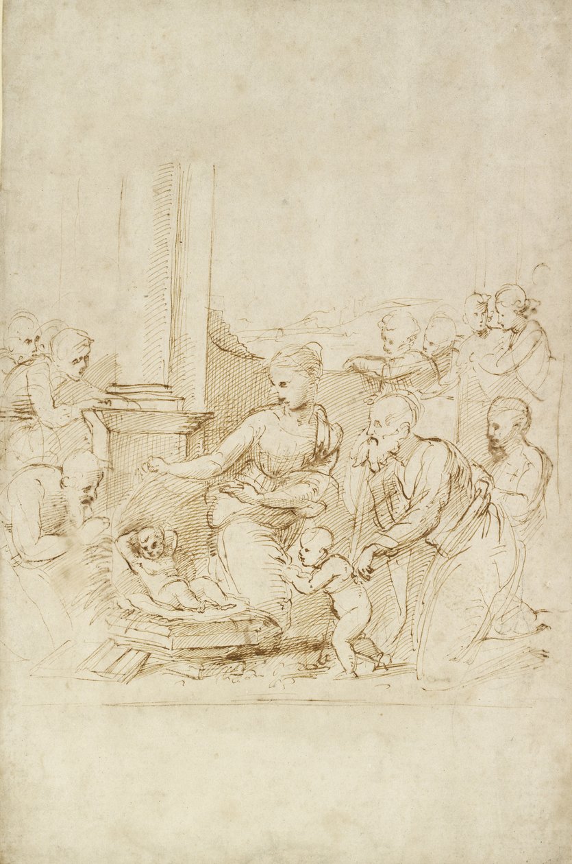 Hyrdenes tilbedelse, WA1846.205 av Raffaello Sanzio Raphael
