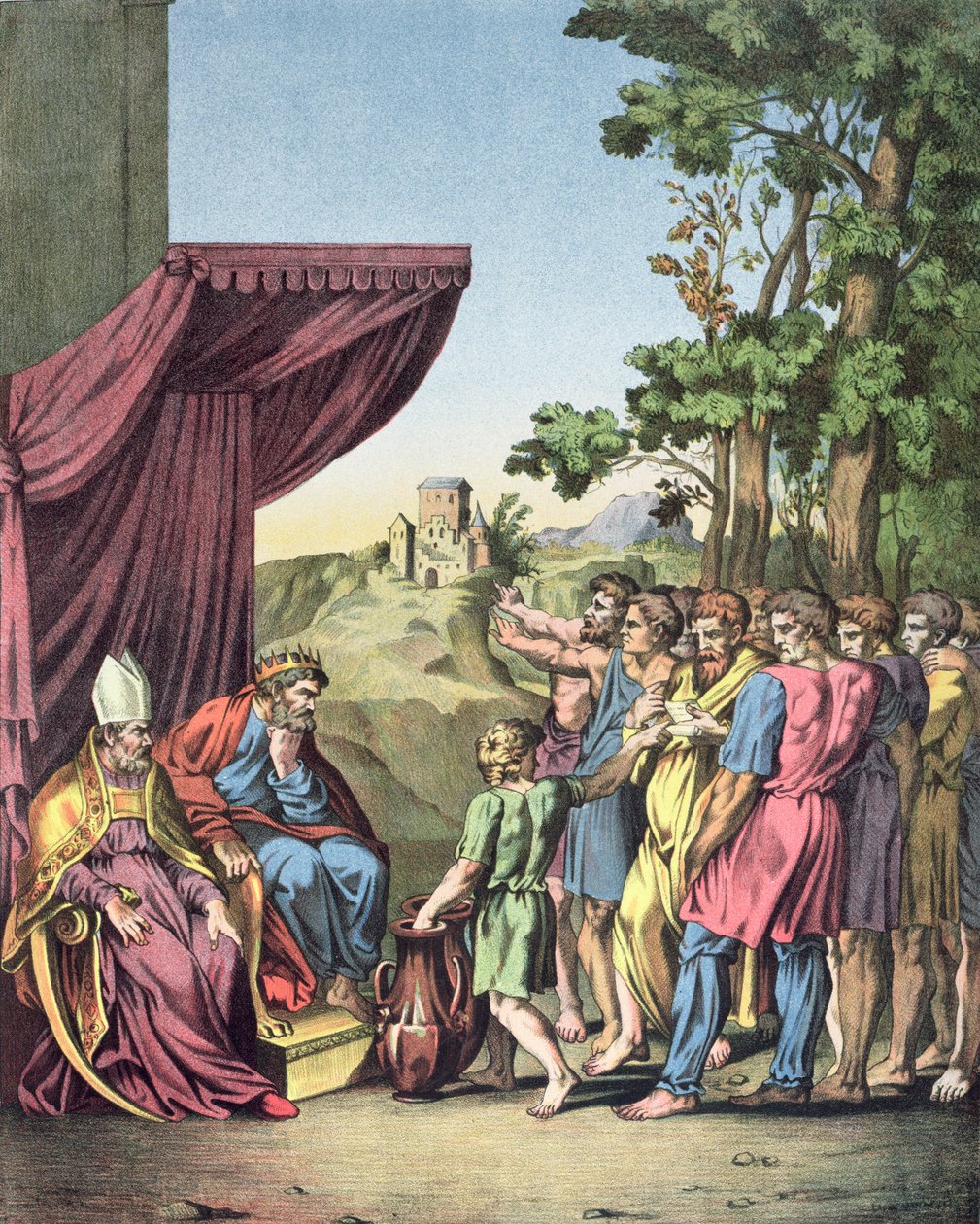 Okkupasjonen og delingen av Kanaans land av israelittene av Raffaello Sanzio Raphael