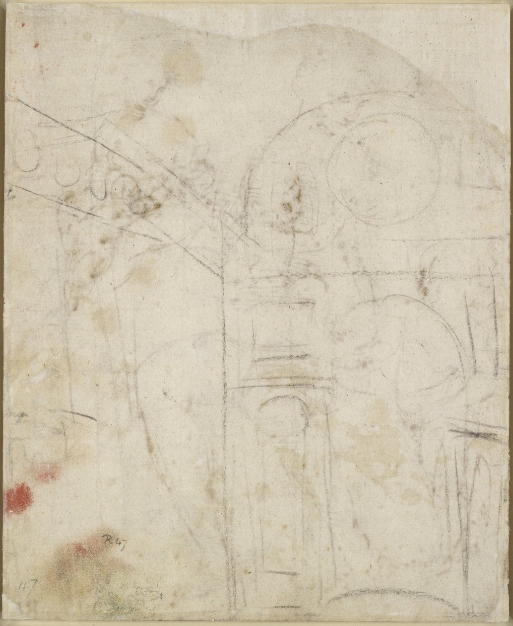 Verso: Arkitektonisk detalj av en nisje, WA1846.159 av Raffaello Sanzio Raphael