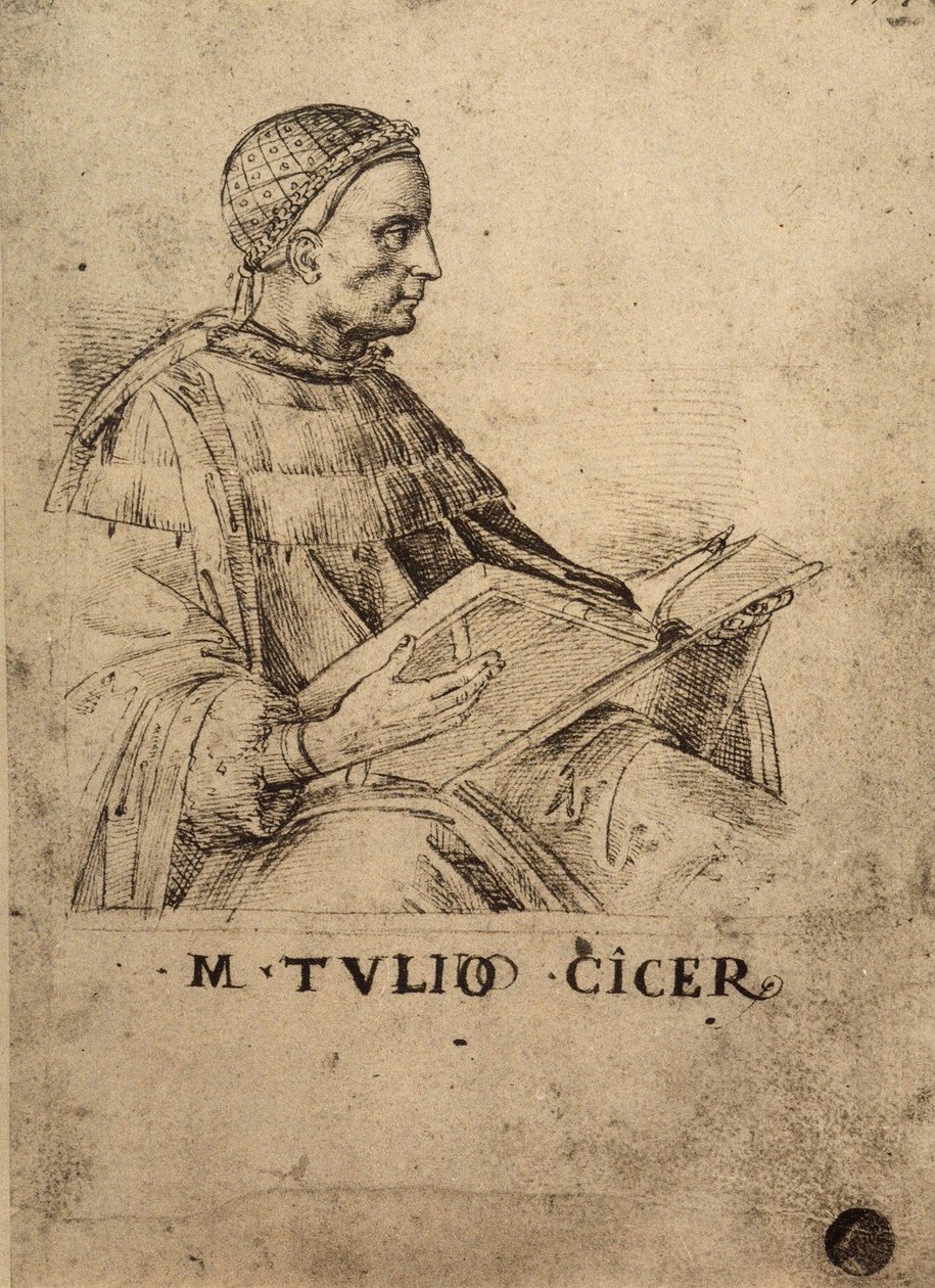 Cicero; tegning av Raphael. Gallerie dellAccademia, Venezia av Raffaello Sanzio Raphael
