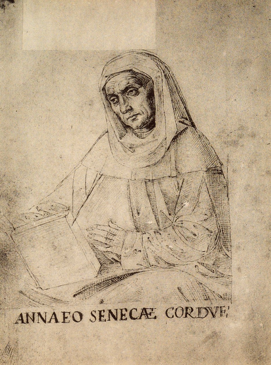 Portrett av Seneca; tegning av Raphael, Gallerie dellAccademia, Venezia av Raffaello Sanzio Raphael