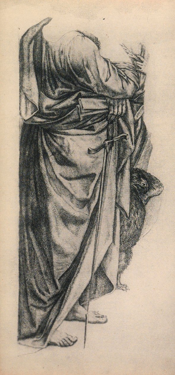 Studer for mantelen til Saint Paul i pala di Bologna; tegning av Raphael. Gallerie dellAccademia, Venezia av Raffaello Sanzio Raphael