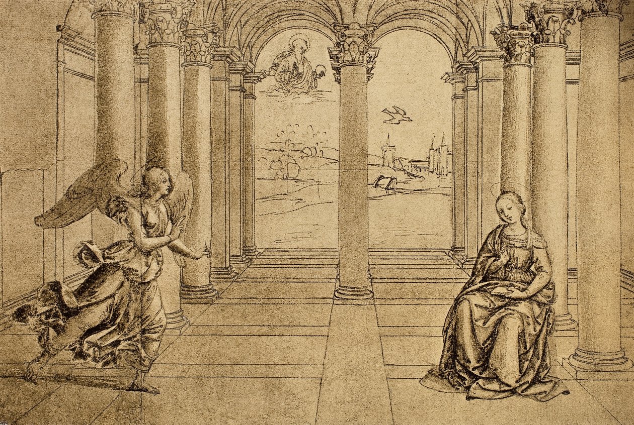 Bebudelsen; tegning av Raphael. Louvre, Paris av Raffaello Sanzio Raphael