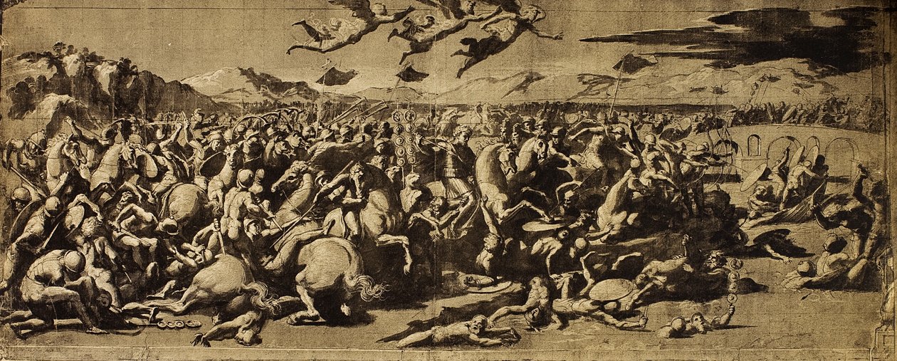 Slaget ved Konstantin; tegning av Raphael. Louvre, Paris av Raffaello Sanzio Raphael