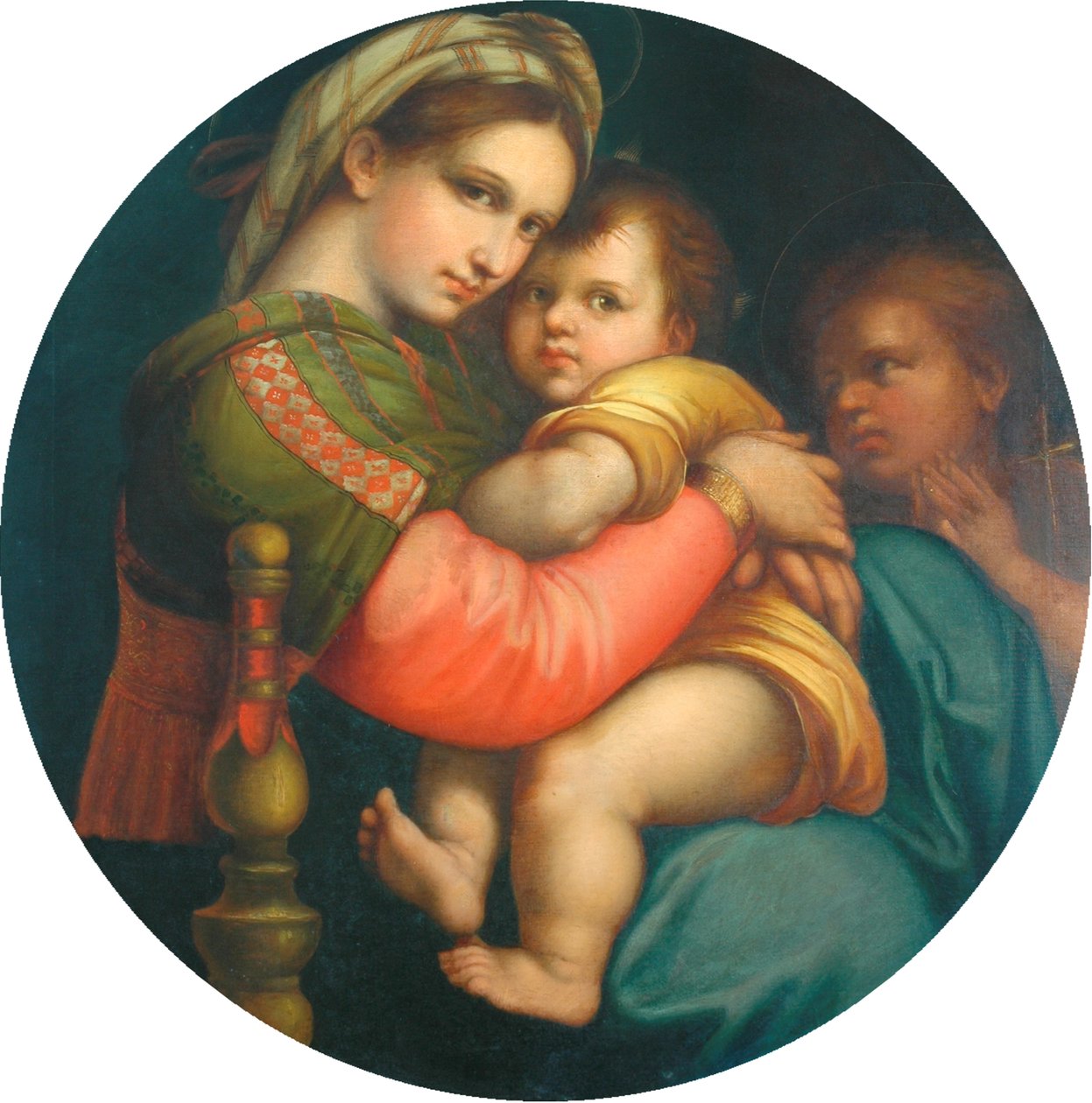 Kopi av Madonna and Child (Madonna della Sedia) av after Raphael