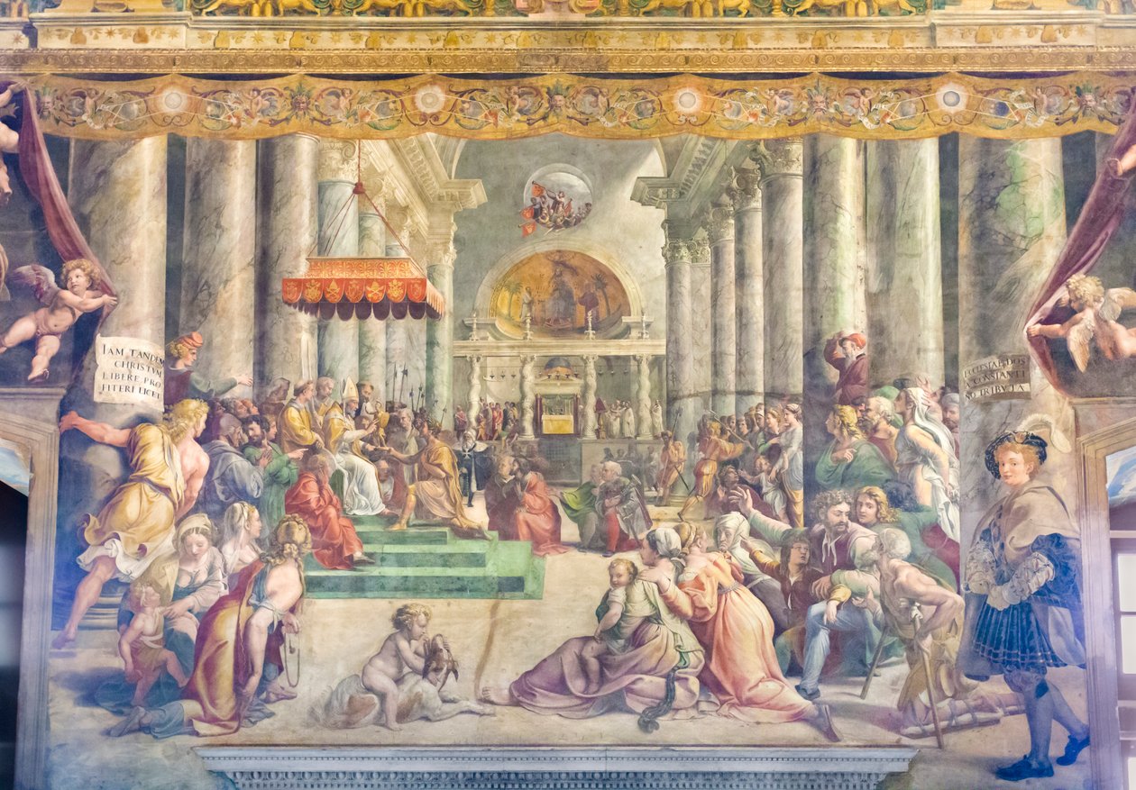 The Donation of Constantine, rundt 1520 av Raphael (1483 1520) (& studio)