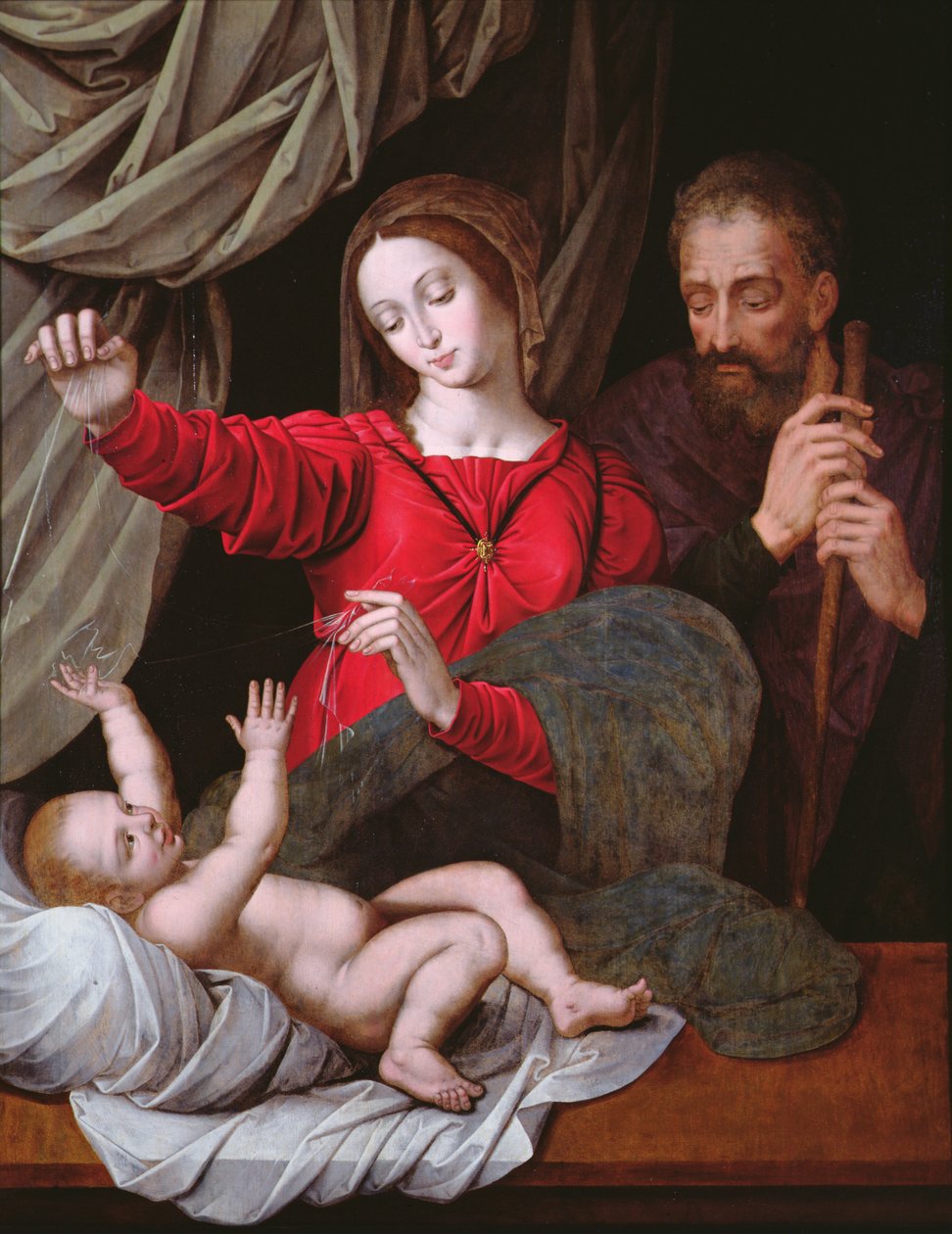 The Madonna of Loreto (kopi - original i Musee Conde, Chantilly, se 71593) (panel) av after Raphael