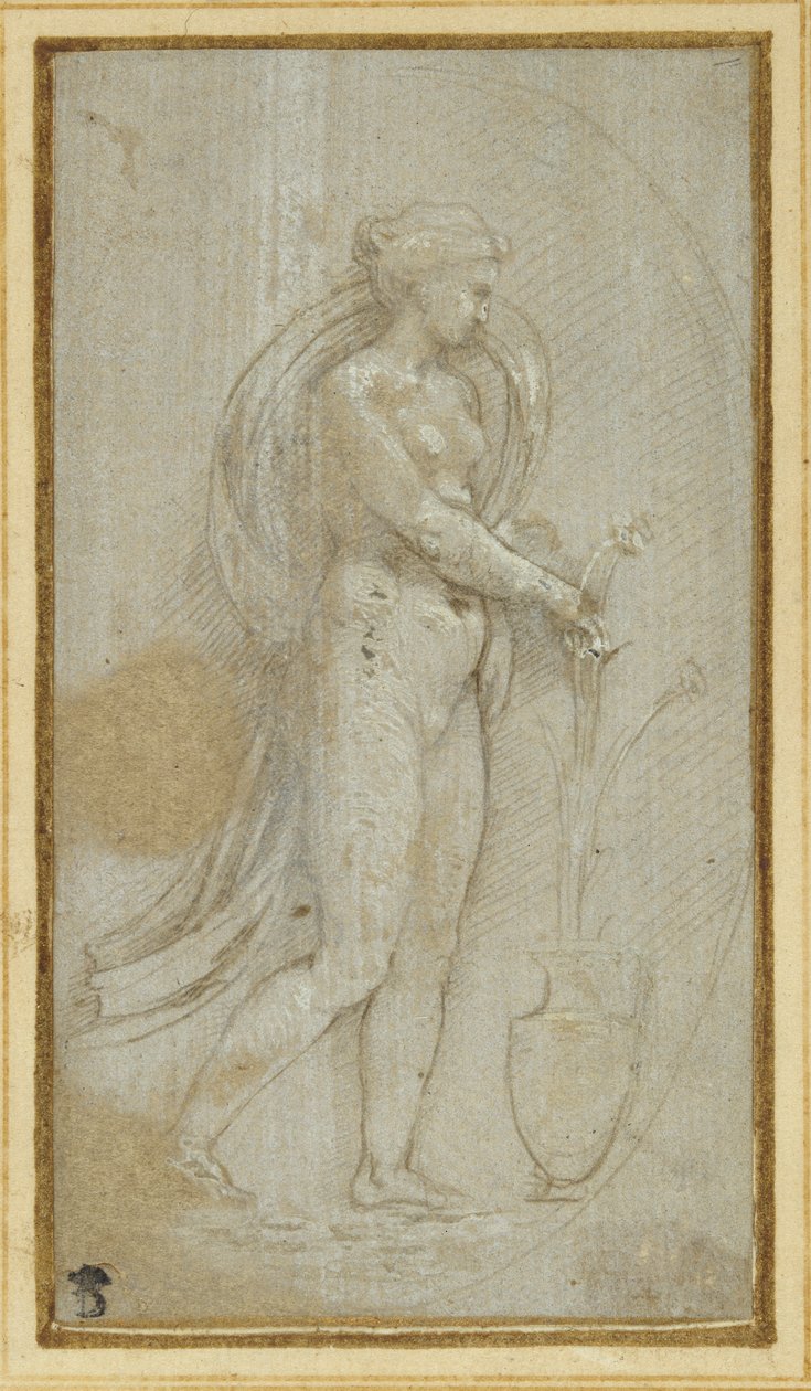 Allegory of Grammatica (metall-punkt og hvit kroppsfarge på papir) av Raphael