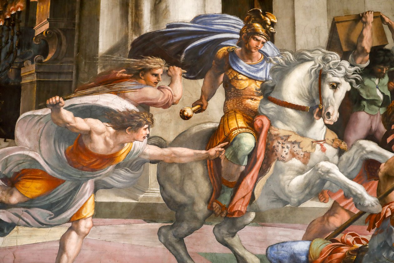 Utvisning av Heliodorus fra tempelet. 1511-1512 (fresko) av Raphael