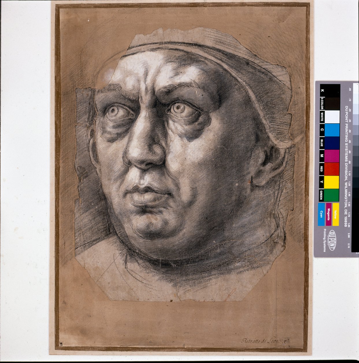 Pave Leo X (svart kritt på papir) av Raphael (1483 1520)