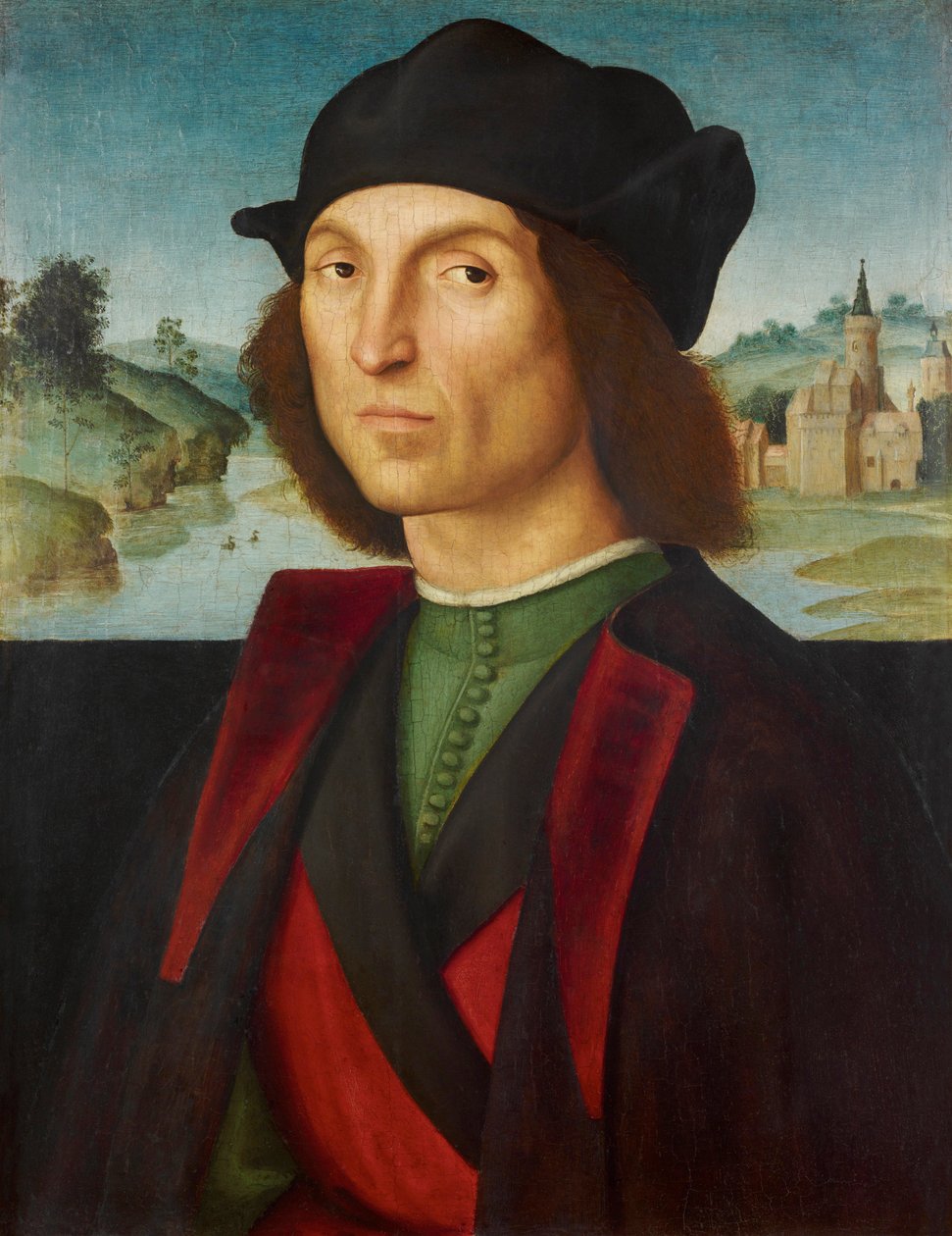 Portrett av en mann par Raphael (1483-1520), ca 1502-1504 - Olje på tre, 47,5x37,2 - Liechtenstein Museum av Raphael