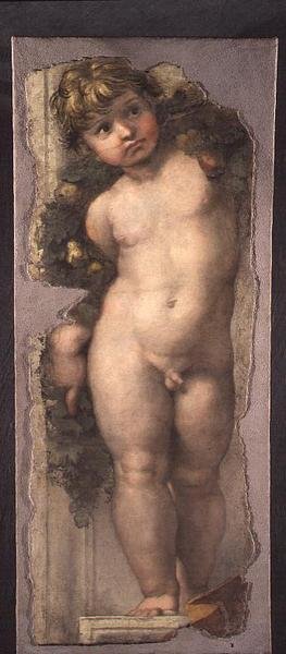 Putto med festong (freskofragment) av Raphael