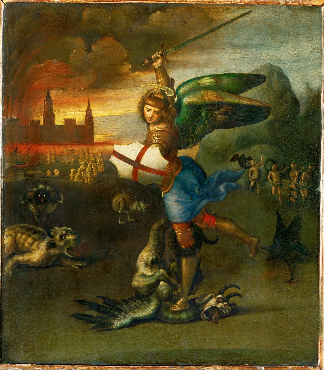 Saint Michael. Malt for Guidobaldo Montefeltre, hertugen av Urbino ... av Raphael (1483-1520)