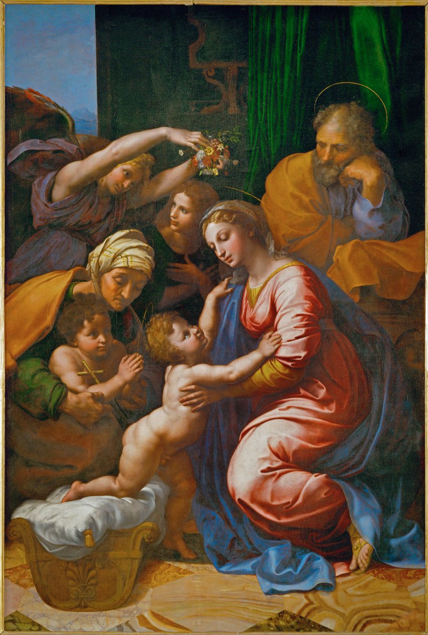 Den hellige familie, kalt «Frans I#39;s store hellige familie»... av Raphael (1483-1520)