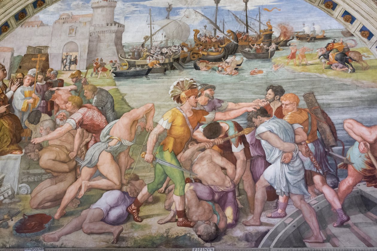 Slaget ved Ostia av Raphael (1483 1520)