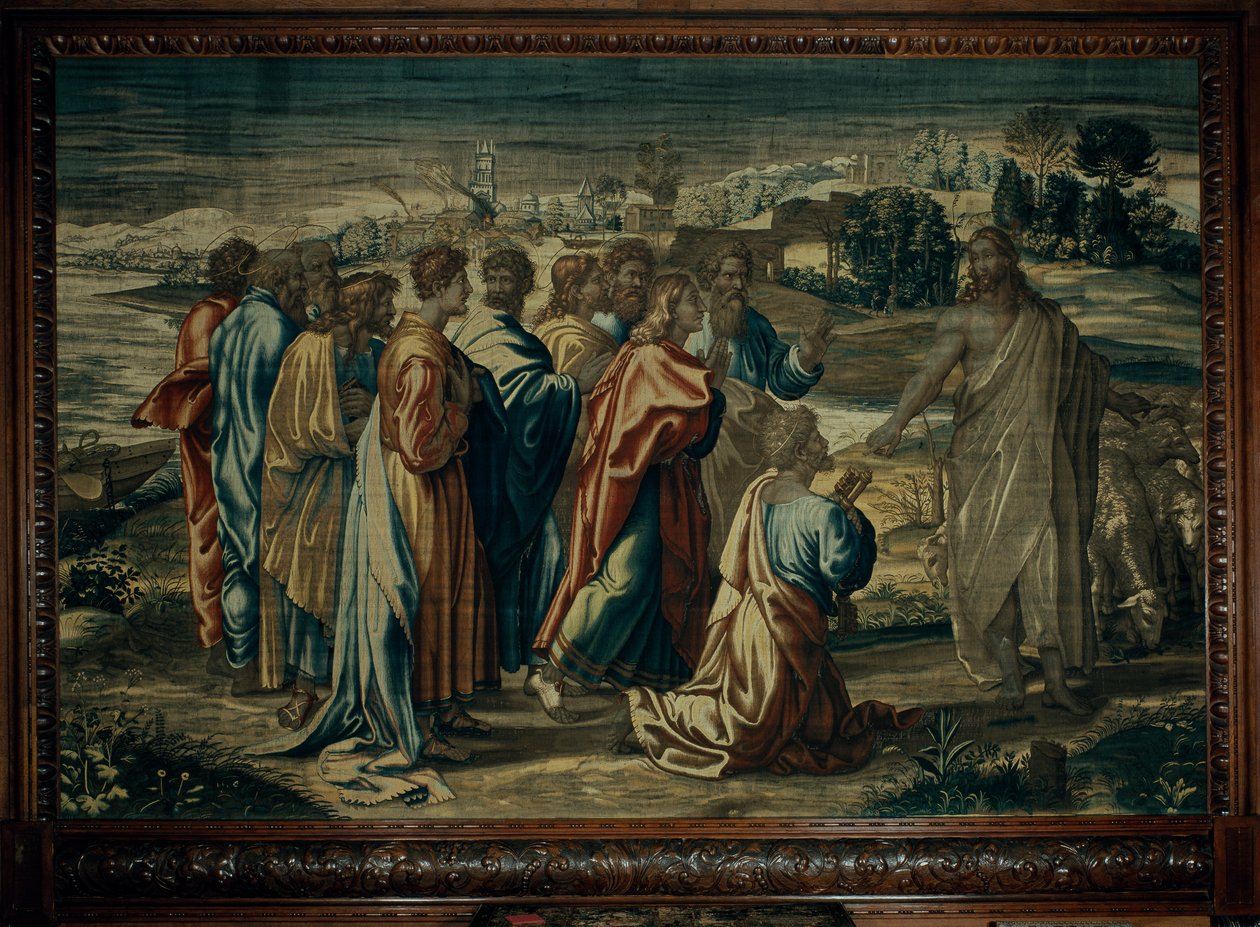 Christ's Charge to St. Peter, Mortlake-verkstedet av after Raphael