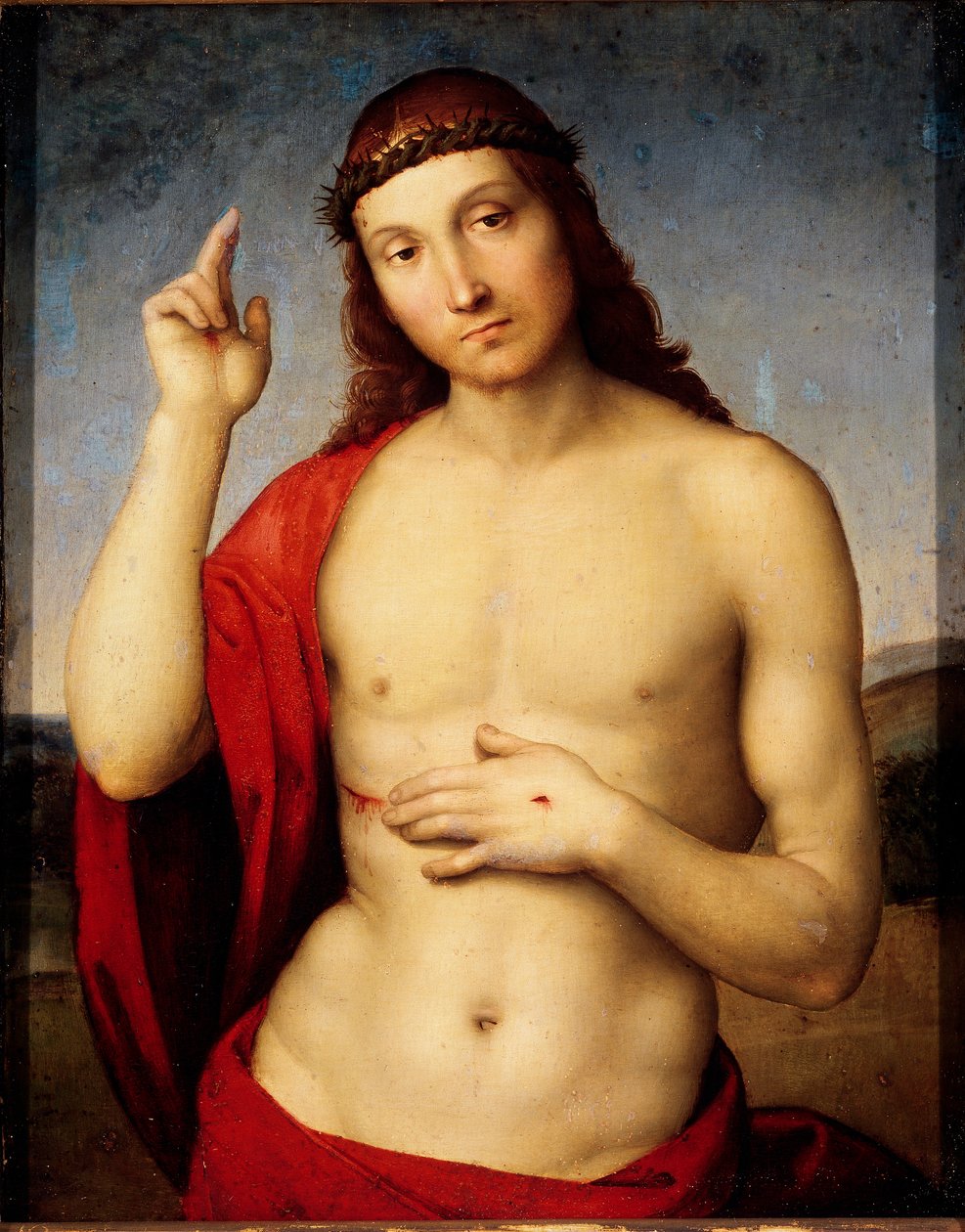 Kristus Benching Maleri av Raffaello Sanzio dit Raphael (1483-1520) 1506 Søn. 30x25 cm Brescia, Pinacoteca Tosio Martinengo av Raphael