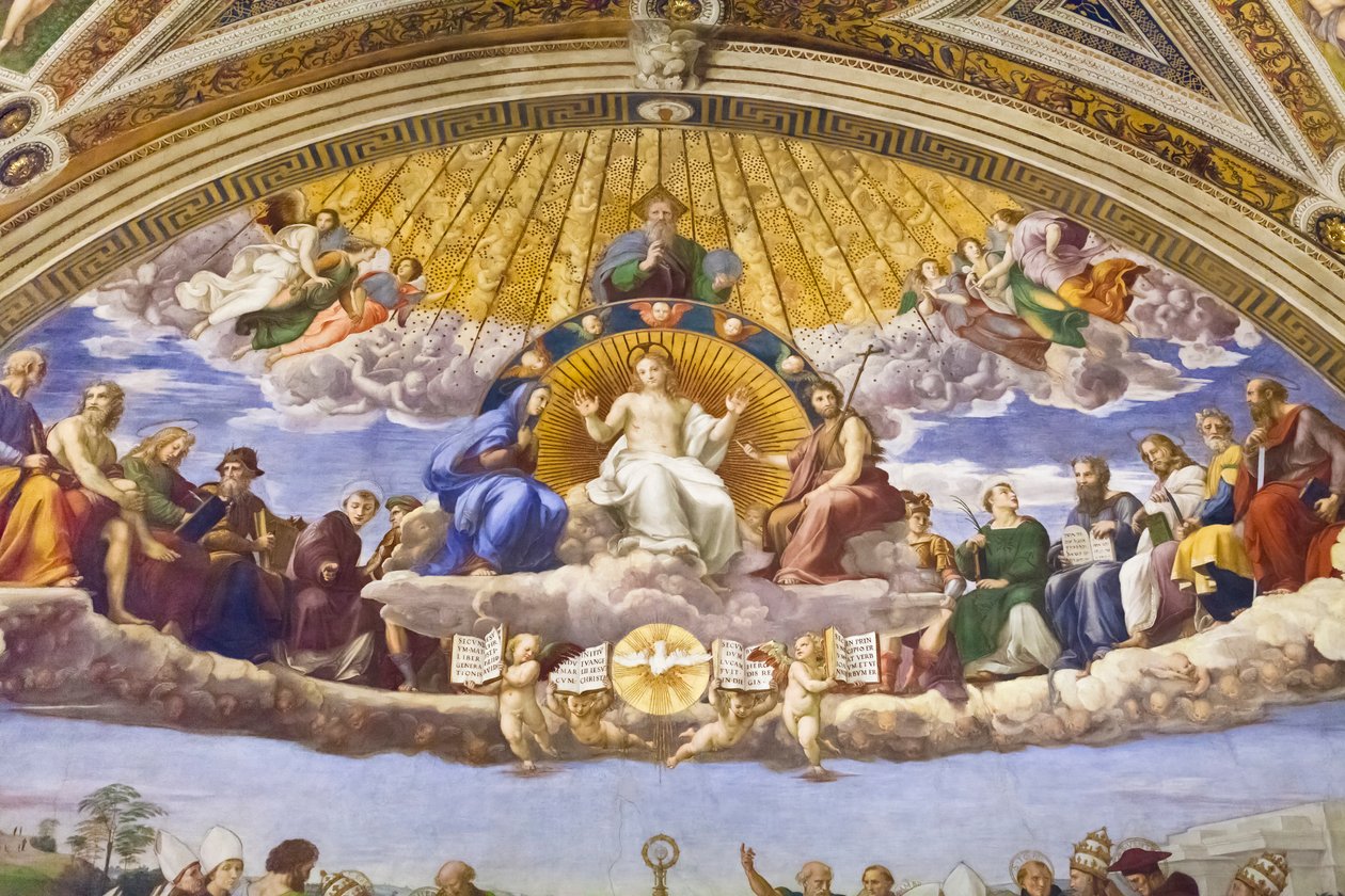 Disputas av det hellige sakrament, detalj, ca. 1501-1520 (fresco) av Raphael (1483 1520)
