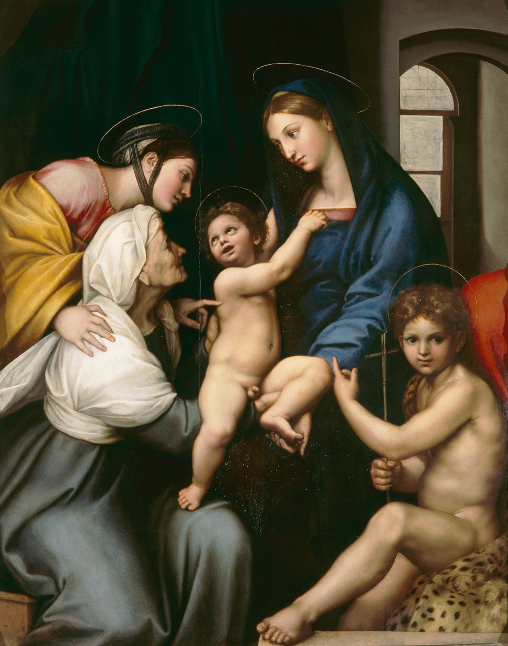 Madonna of the Cloth, ca. 1514 (olje på panel) av Raphael