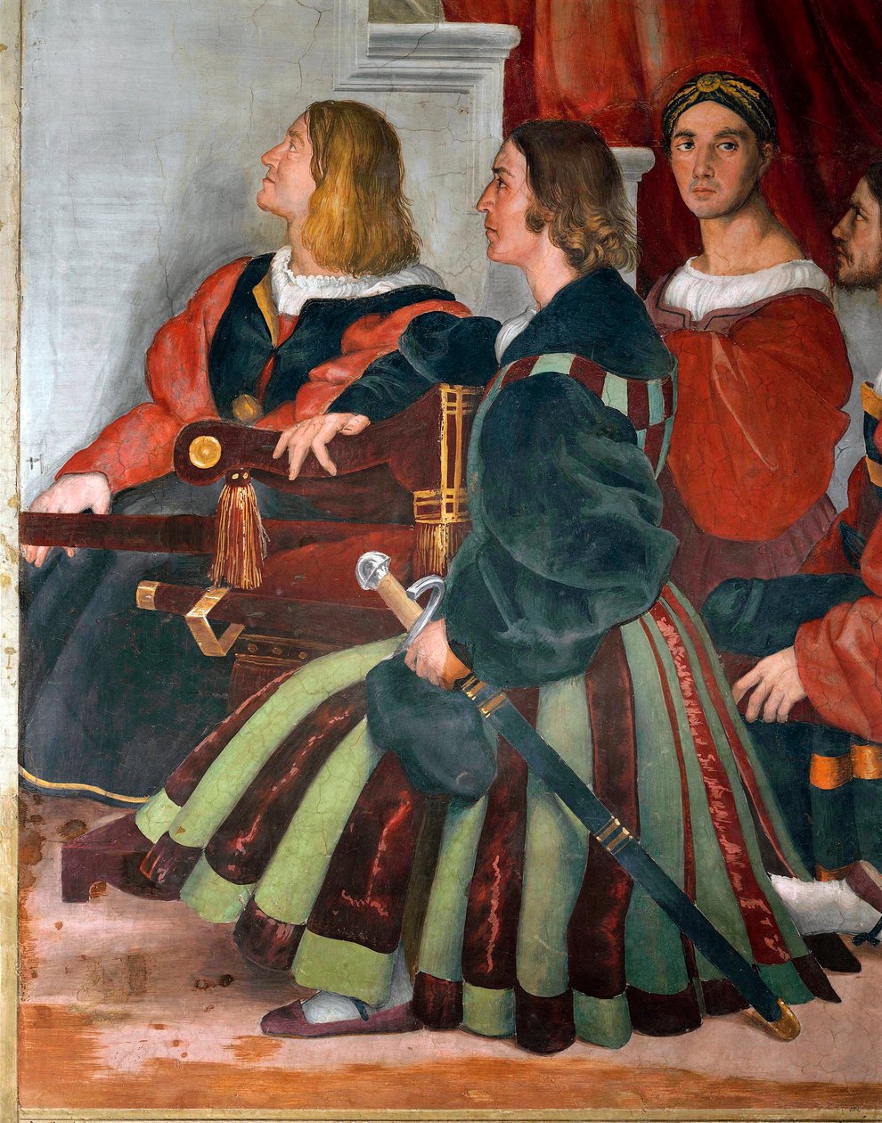 Pavelige bærere, detalj av messen i Bolsena, Heliodorus rom av Raphael