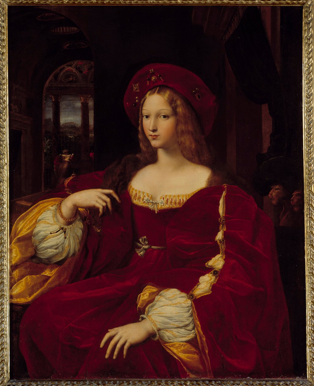 Portrett av Joan D'Aragon, visedronning av Napoli (1500-1577) Maleri av Raffaello Sanzio dit Raphael (1483-1520) av Raphael