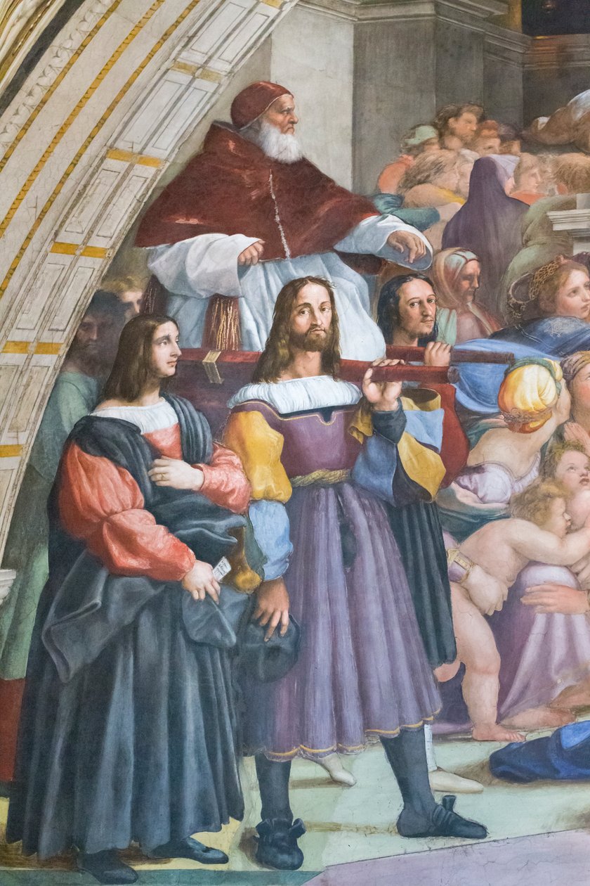 Utvisningen av Heliodorus fra templet, rom til Heliodorus, detalj av Raphael (1483 1520)