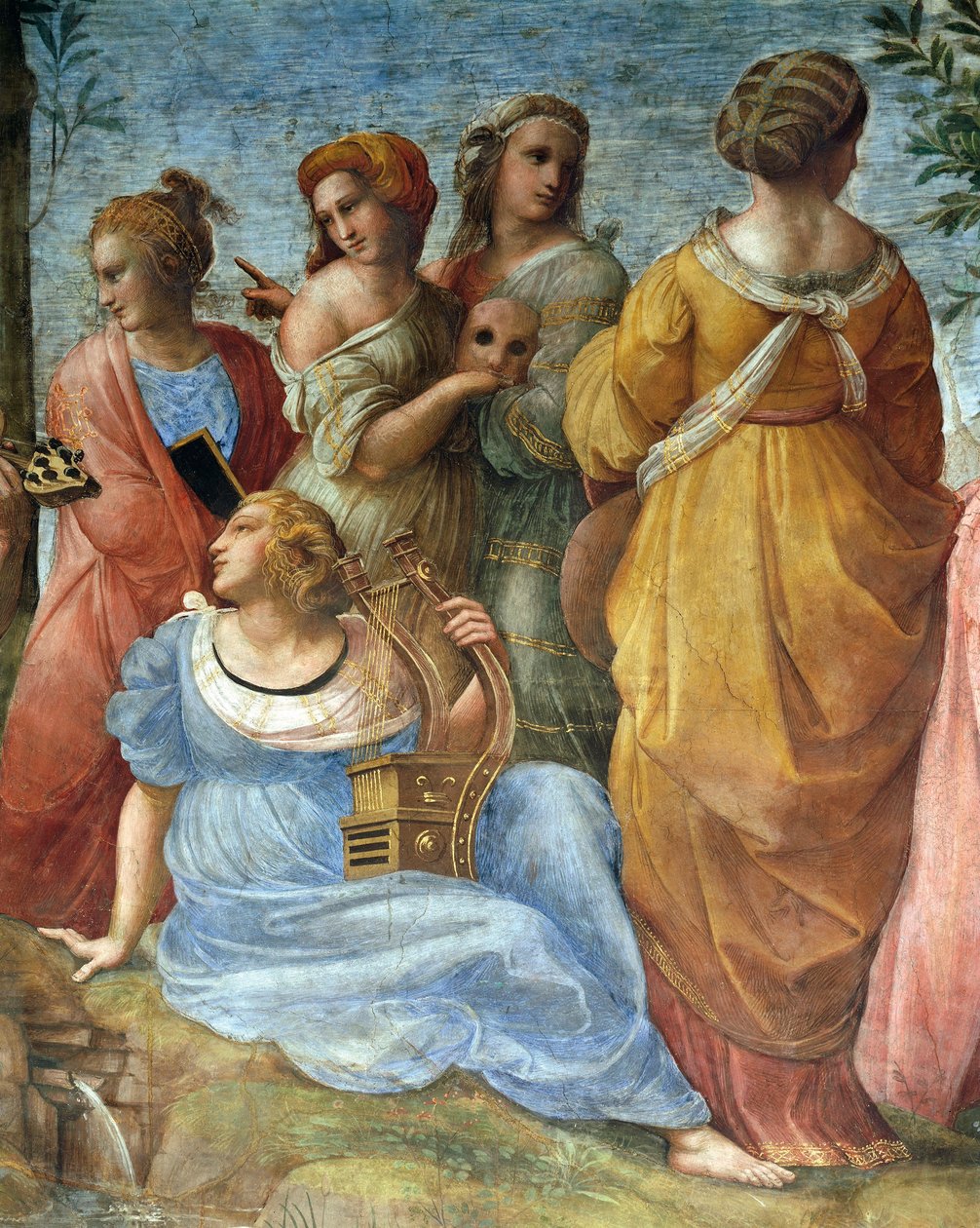 Musene, detalj av The Parnassus av Raphael (1483 1520)