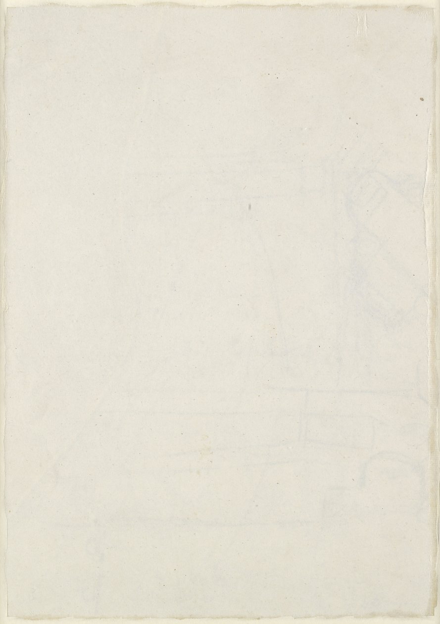 Verso: Små arkitektoniske skisser, inkludert en korsformet grunnplan, WA1846.160 (penn og brunt blekk over blinde pennen, noen spor av bly eller kritt) av Raphael