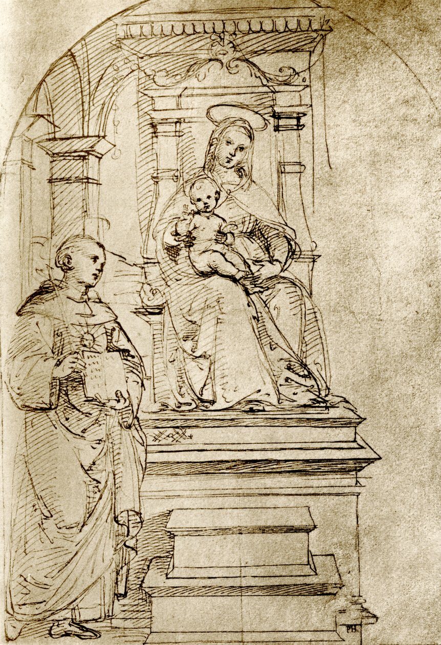 Tronet Madonna av Raffaello Sanzio Raphael