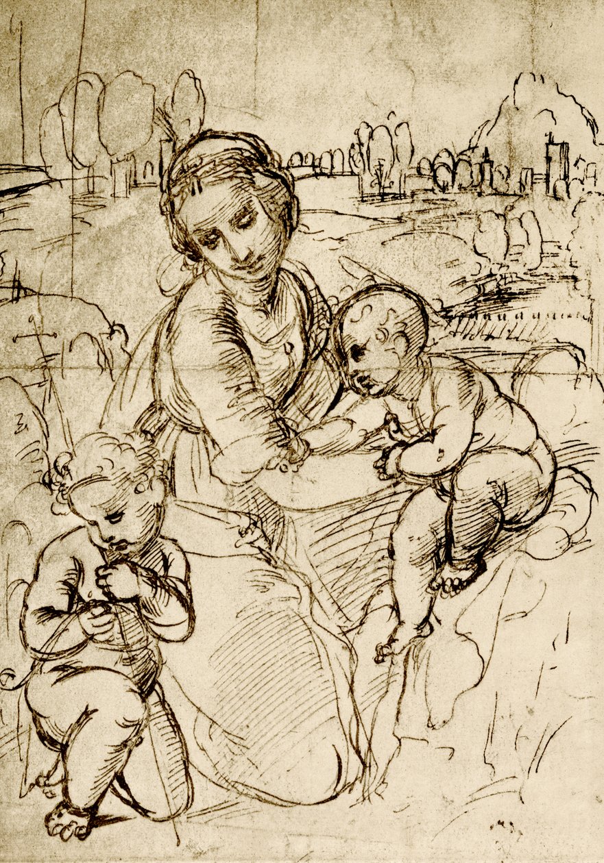 Madonna og barn med St. John av Raffaello Sanzio Raphael