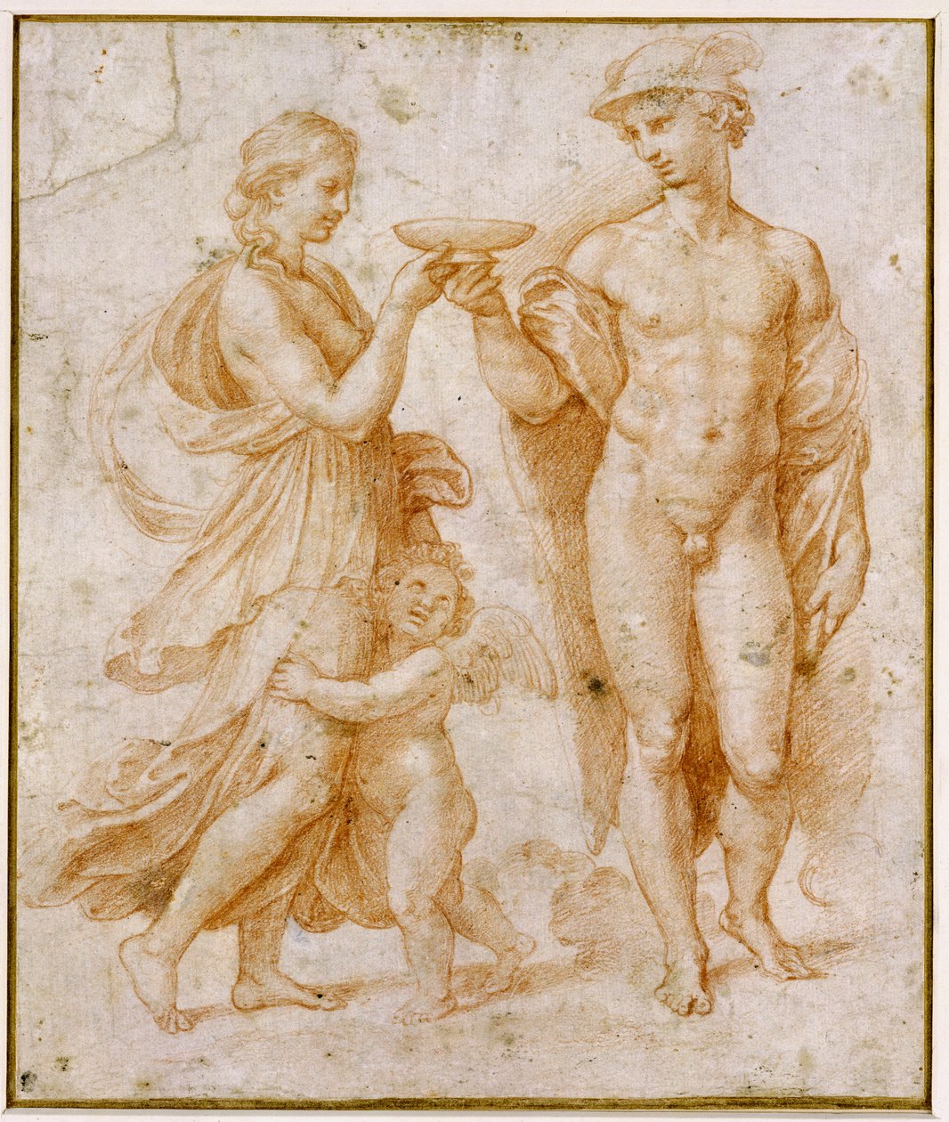 Mercury tilbyr utødelighetens kopp til Psyche av Raphael