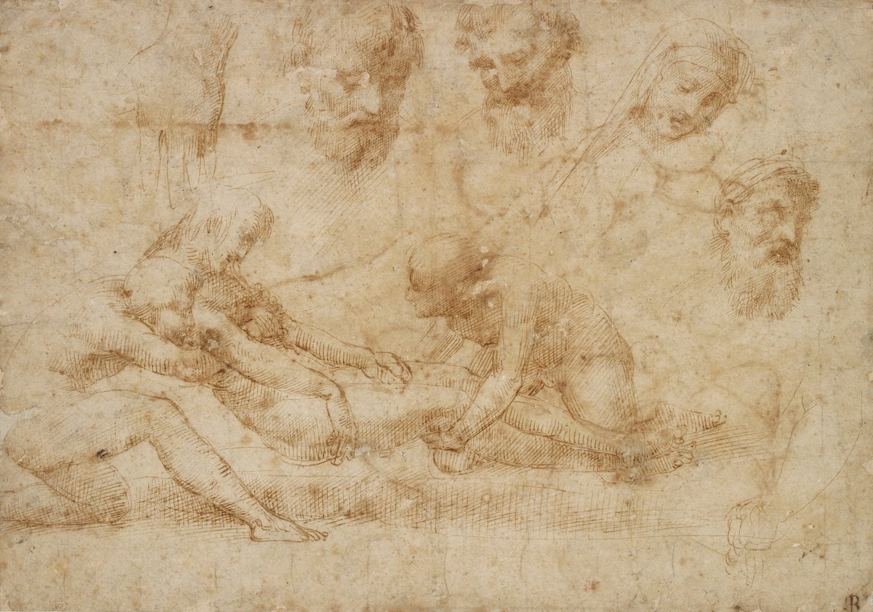 Studies for a Deposition, tidlig på 1500-tallet av Raphael