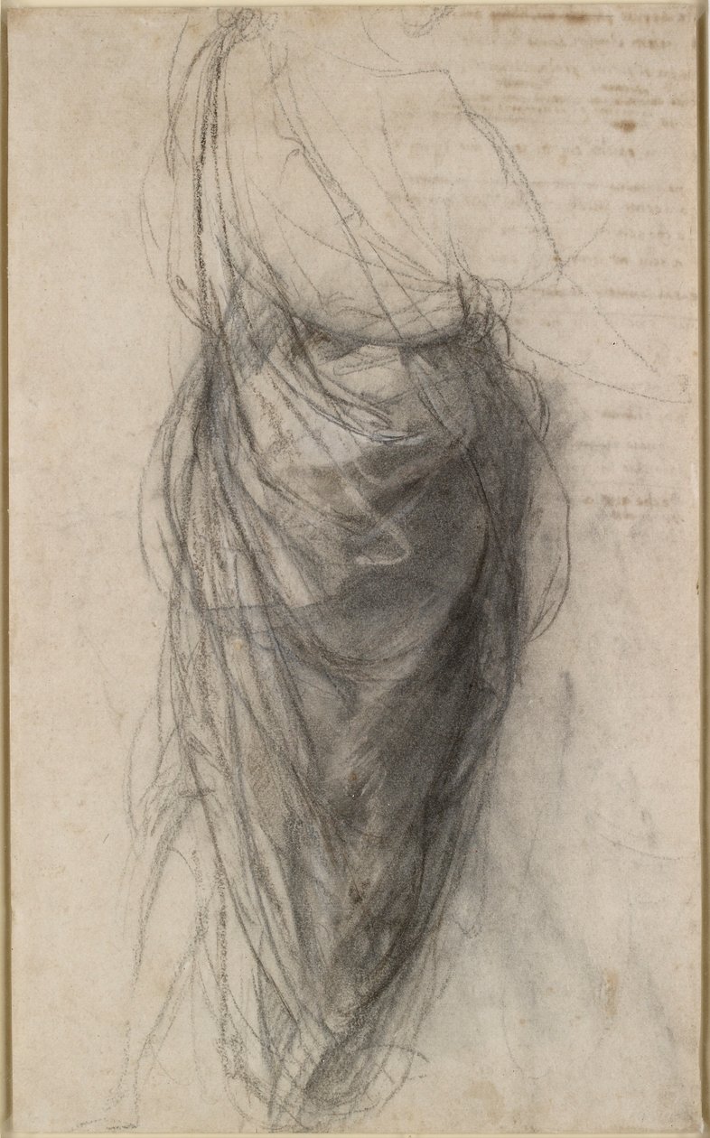 Studie for Drapery of a Man i bakfra, tidlig på 1500-tallet av Raphael