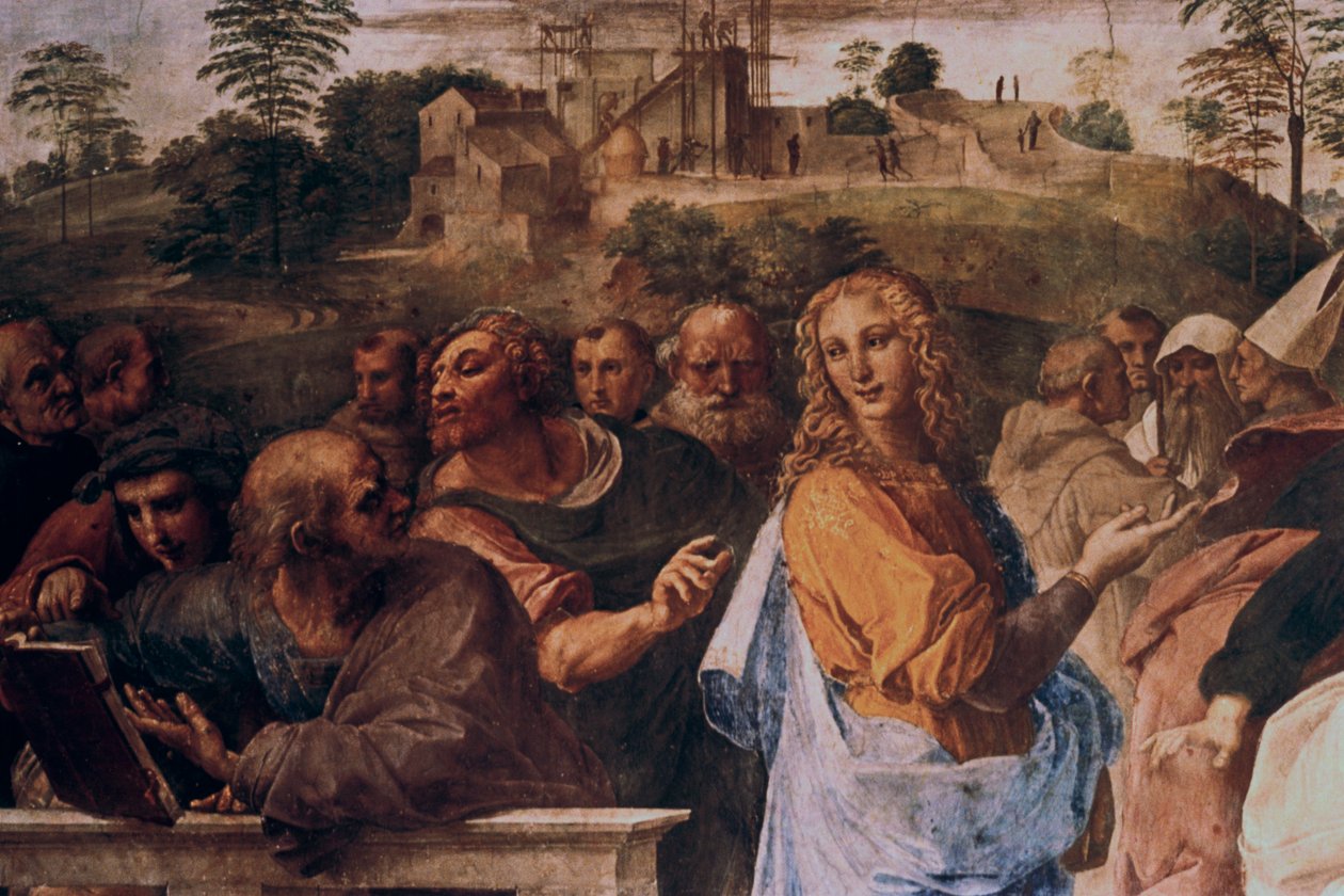 Disputasen om det hellige sakrament, detalj, 1508-1509 av Raffaello Sanzio Raphael