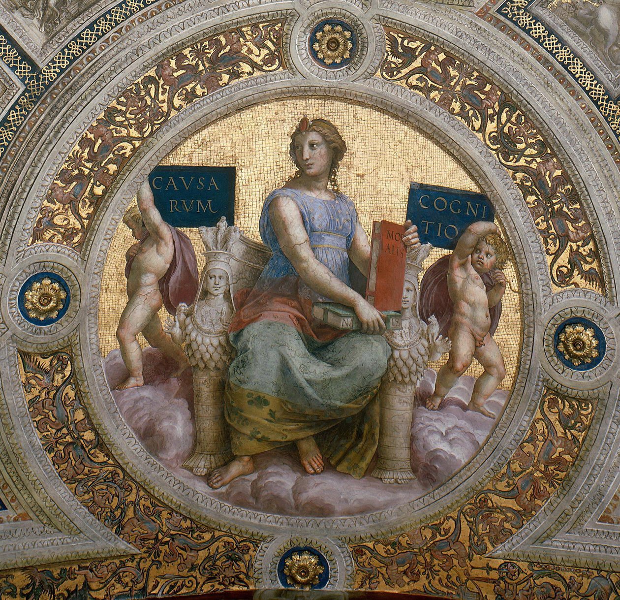 Filosofien. Takfresco i Stanza della Segnatura, ca 1510-1511. av Raphael