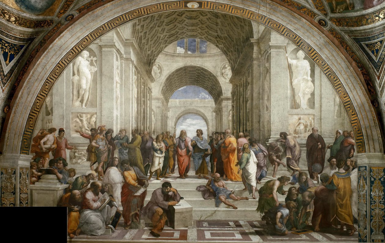 Skolen i Athen. Fresco i Stanza della Segnatura, ca 1510-1511. av Raphael