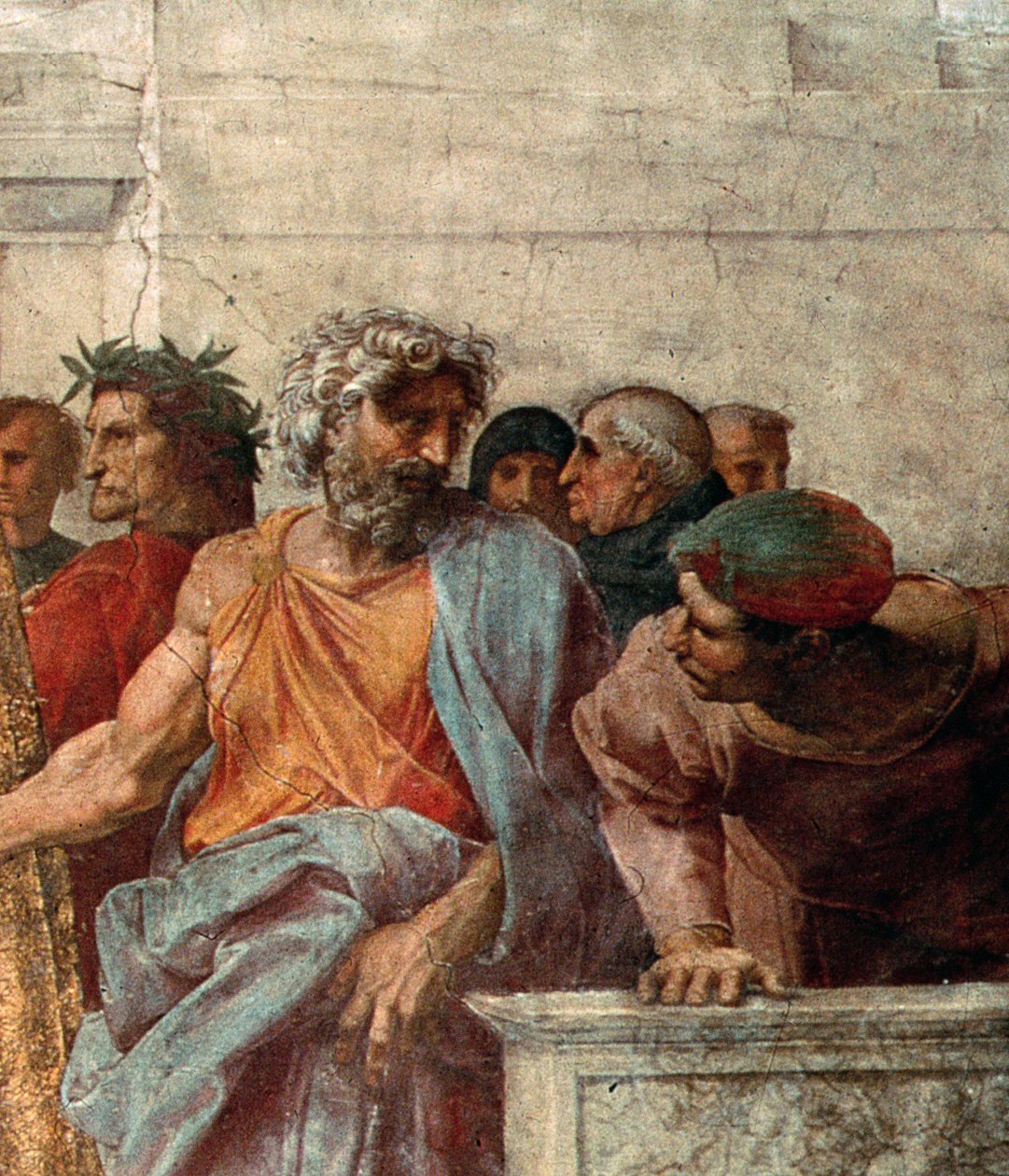 Disputa, fra Stanza della Segnatura, 1508-11 (detalj av 168791) av Raffaello Sanzio Raphael