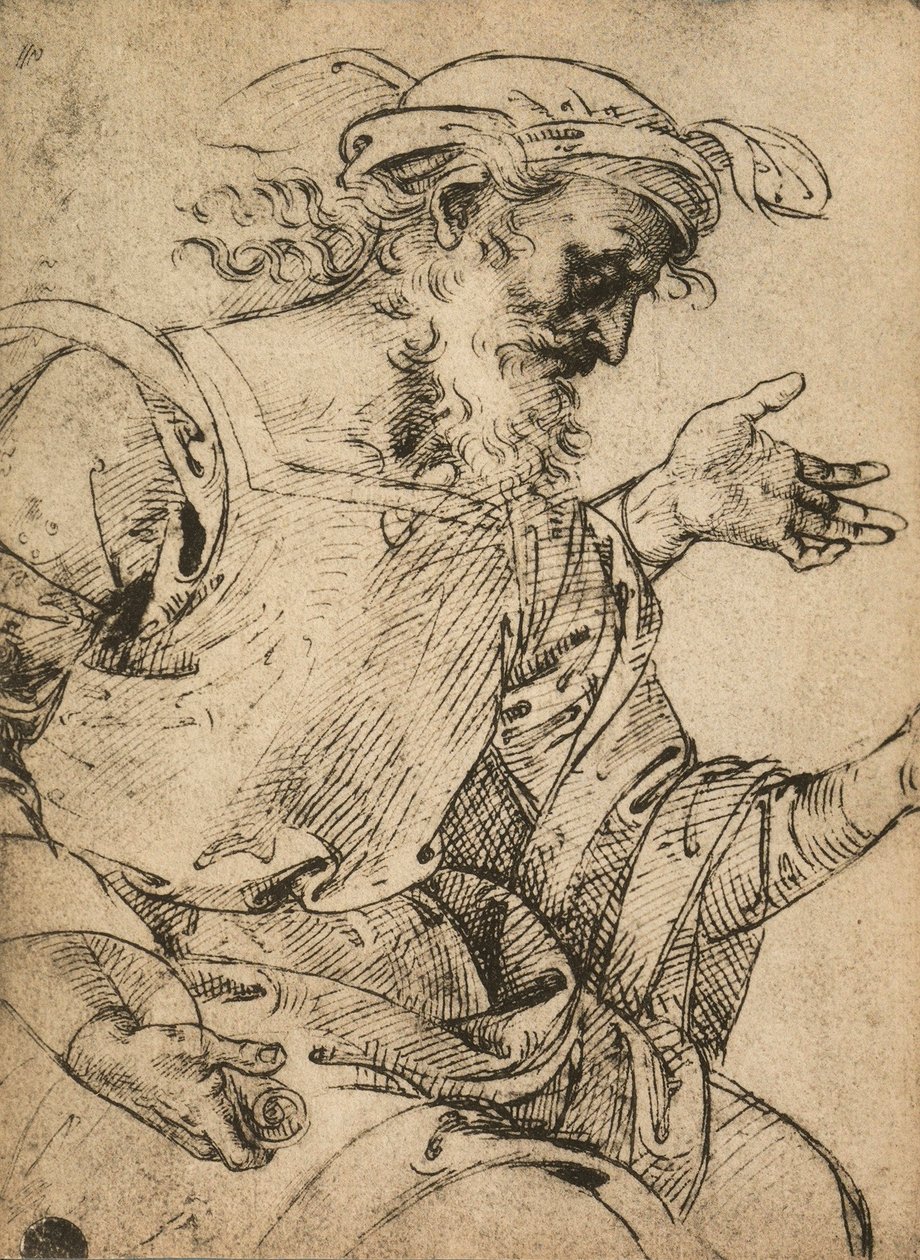 Profeten Esekiel; tegning av Raphael. Gallerie dellAccademia, Venezia av Raffaello Sanzio Raphael