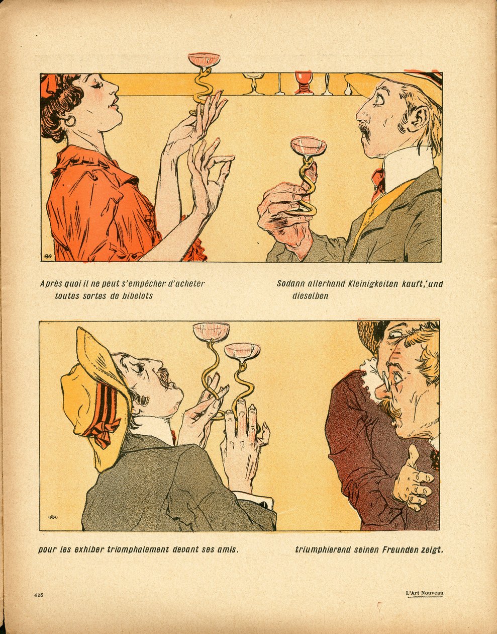 The Butter Plate, nummer 339, satirisk i farge av Raphael Kirchner