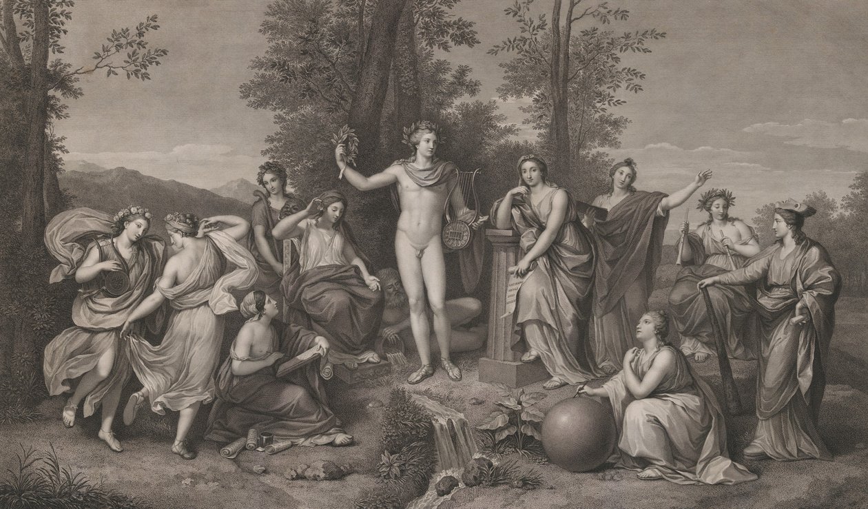 Apollo og musene på Parnassus, 1784., 1784. av Raphael Morghen