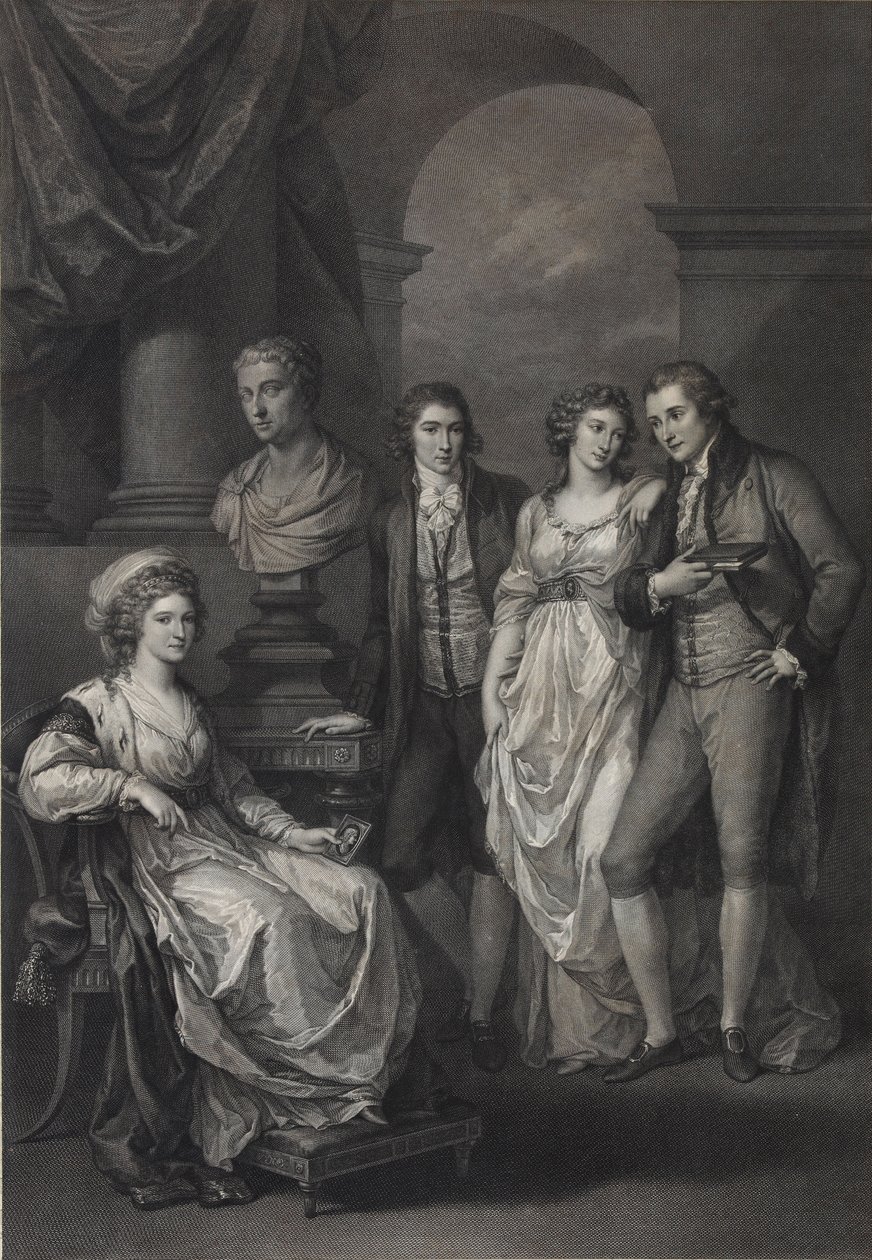 Familieportrett av Catherine Petrovna Baryatinskaya 1750-1811, født prinsesse av Holstein-Beck, 1793 av Raphael Morghen