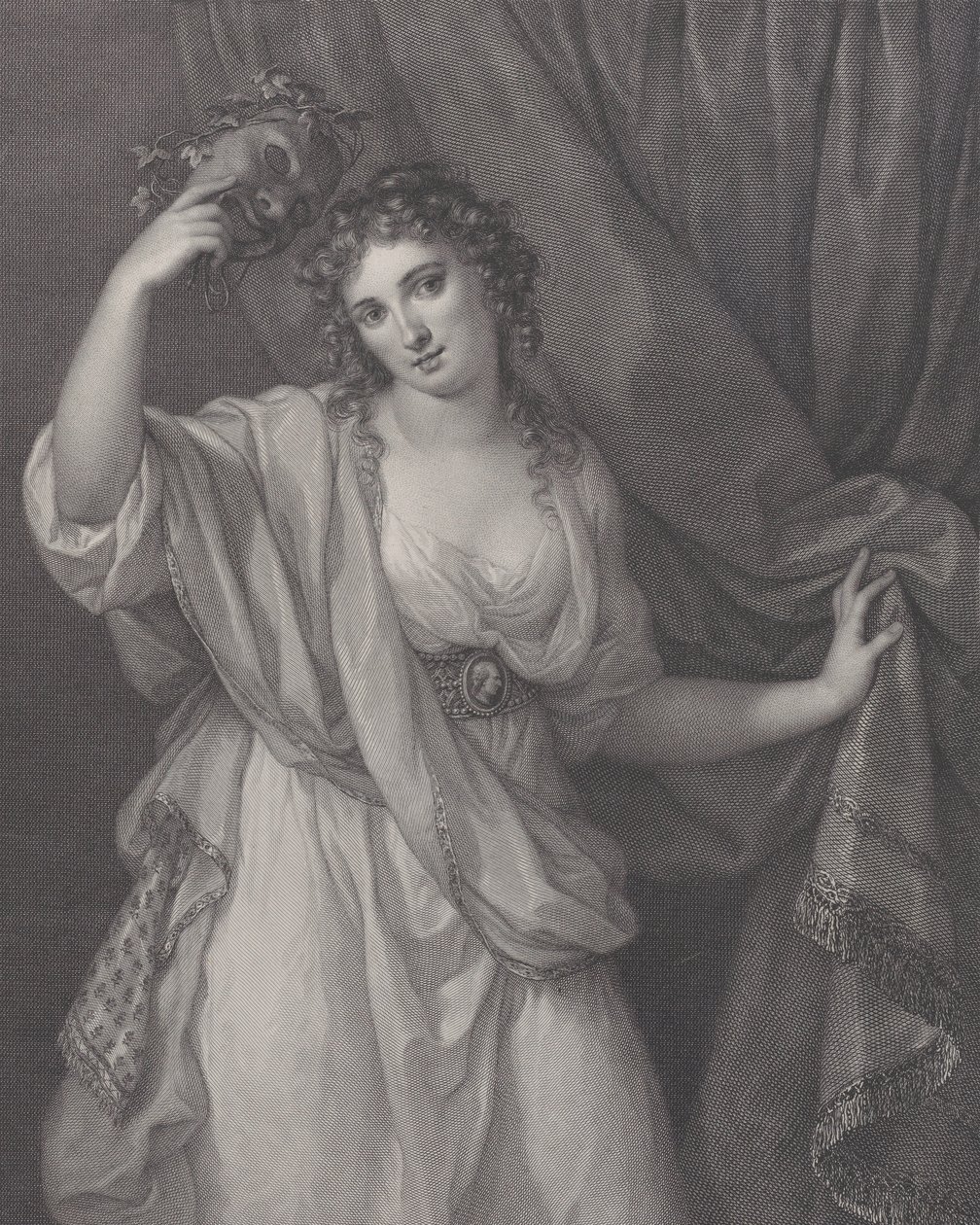 Lady Hamilton som tegneseriemuse, Thalia, 1791. av Raphael Morghen