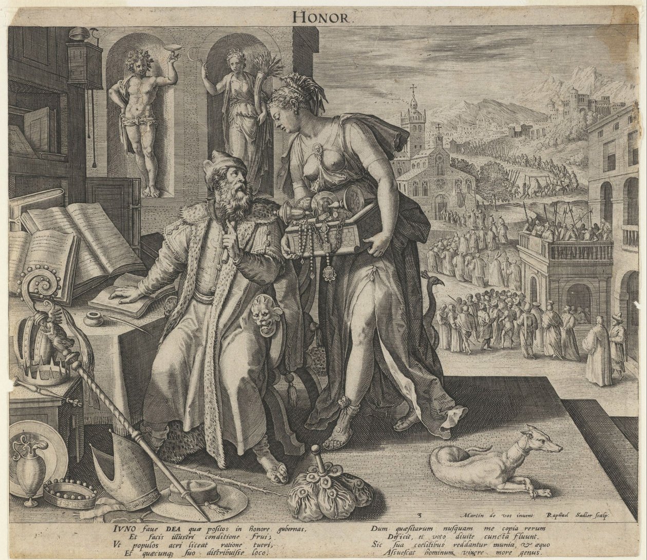 Ære, 1591 av Raphael Sadeler the Elder