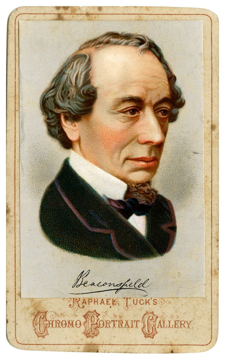 Benjamin Disraeli, 1st Earl of Beaconsfield, britisk konservativ politiker fra 1800-tallet. av Raphael Tuck