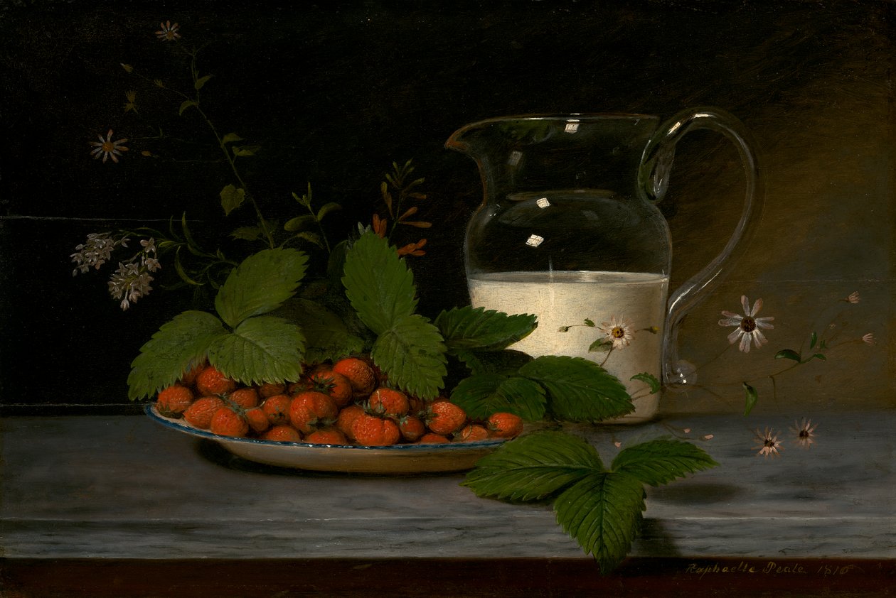 Jordbær og fløte, 1816 av Raphaelle Peale