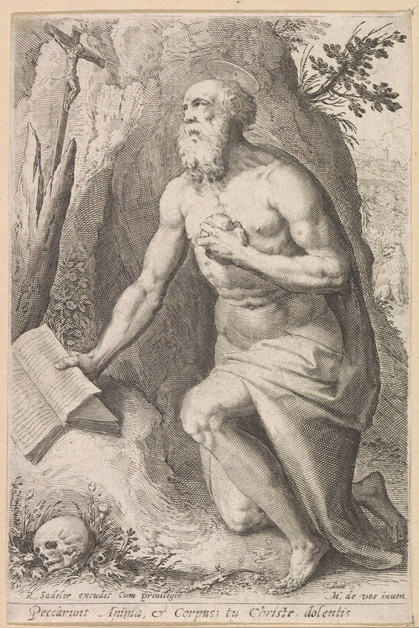 Den hellige Jerome av Raphaël Sadeler (I) (attributed to)