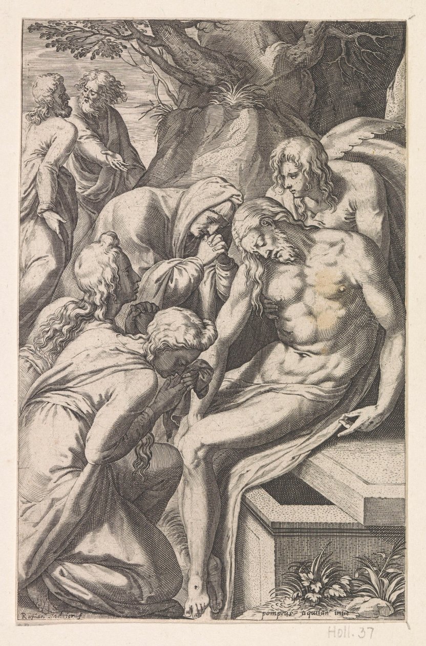 Beven og begravelse av Kristus av Raphaël Sadeler (I)