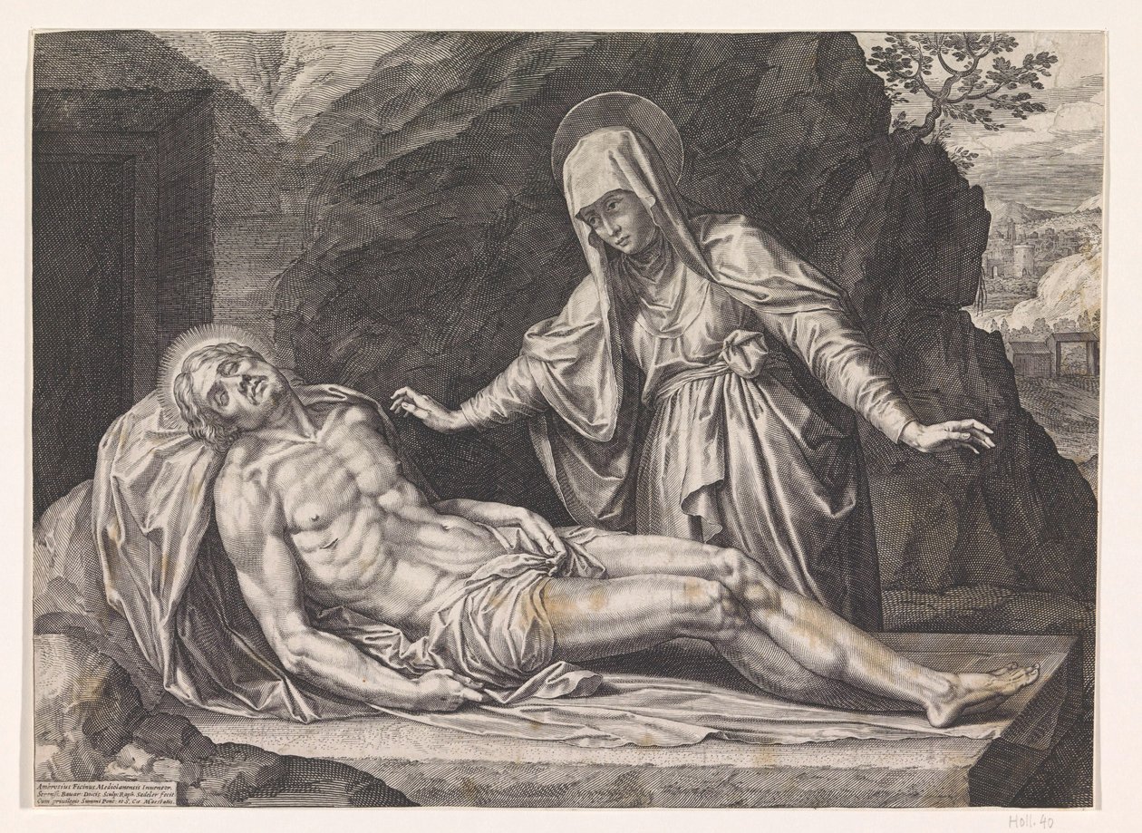 Maria med Kristi legeme av Raphaël Sadeler (I)