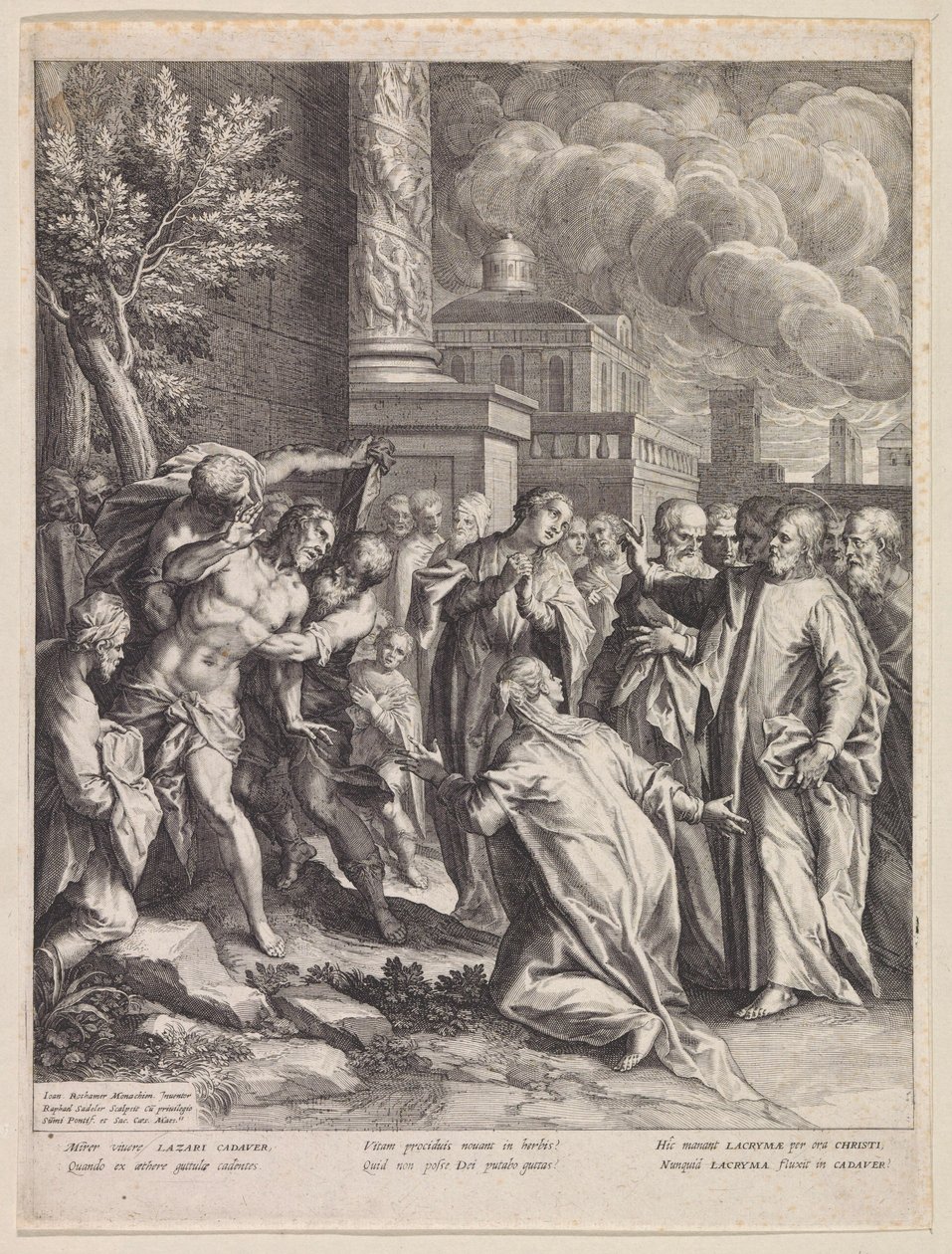 Oppdragelse av Lasarus av Raphaël Sadeler (I)
